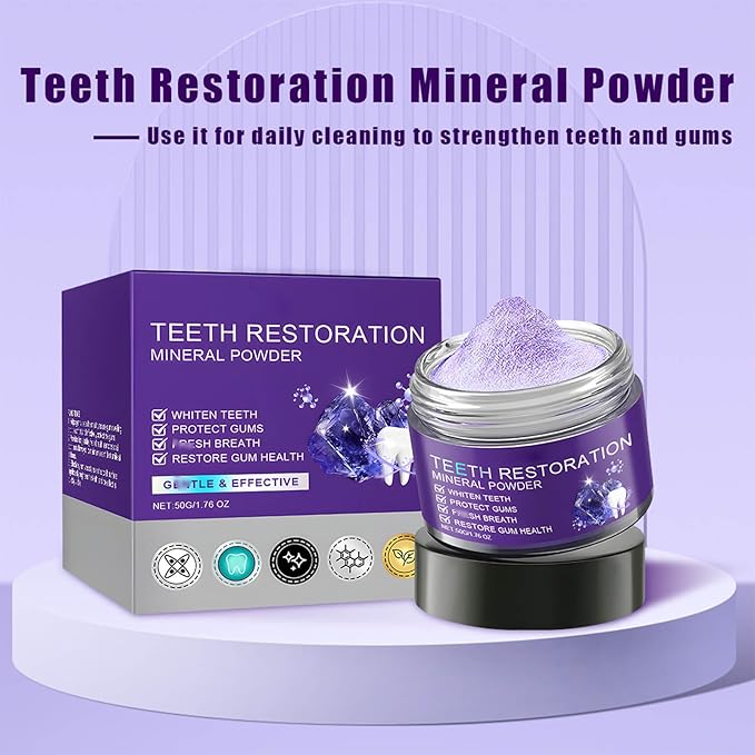 2PCS Teeth Restoration Mineral Powder, Oral & Teeth Care Mineral Powder, Effective in Strengthening Tooth and Gums