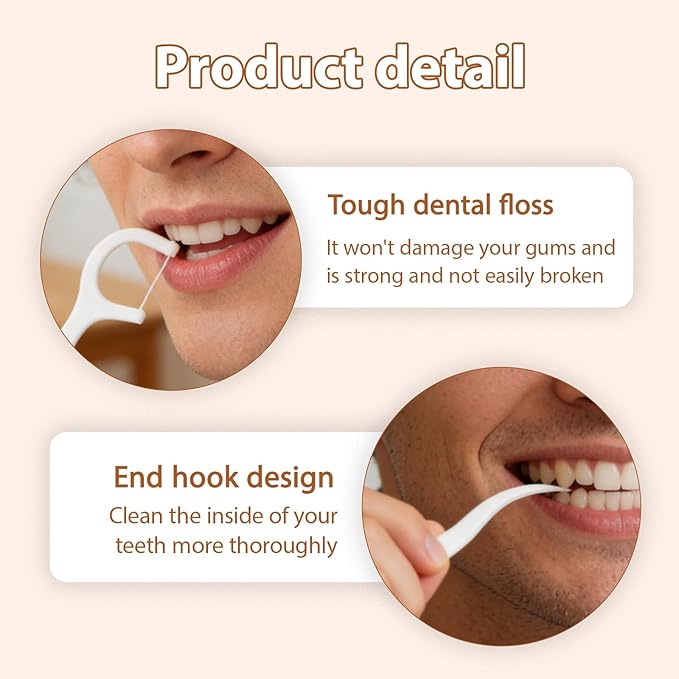 Portable Dental Floss Case,Automatic Dental Floss Pick Case,Refillable Floss Organizer with 100 Picks,Dentals Flosss Pick Cases for Cleaning Teeth and Oral Care (White)