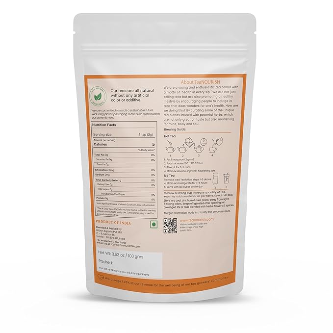 TeaNOURISH Darjeeling Himalayan Green Tee | Loose Leaf Tea | Relaxing & Stress Relief Tee | Immune Support | Brew Hot or as an Iced Tea - 3.53oz/100g (Pack of 2)