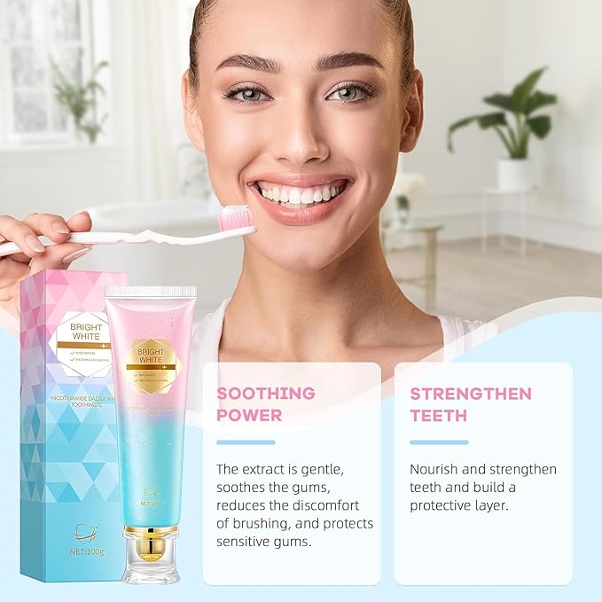 Niacinamide Whitening Toothpaste, Niacinamide Intensive Whiten-ing Toothpaste, Triple Whitening Niacinamides Intensive Toothpastes, Gentle Mint, Fresh Breath, Remove Tooth Stains, 3.8 Oz (1)