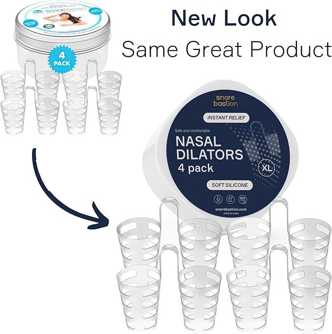 Nasal Dilators for Sleeping - 4 of X-Large ONLY (XL) Soft Silicone Nasal Cones - Nostril Opener - Nasal Expander for Breathing - Nose Vents - Anti Snoring Devices