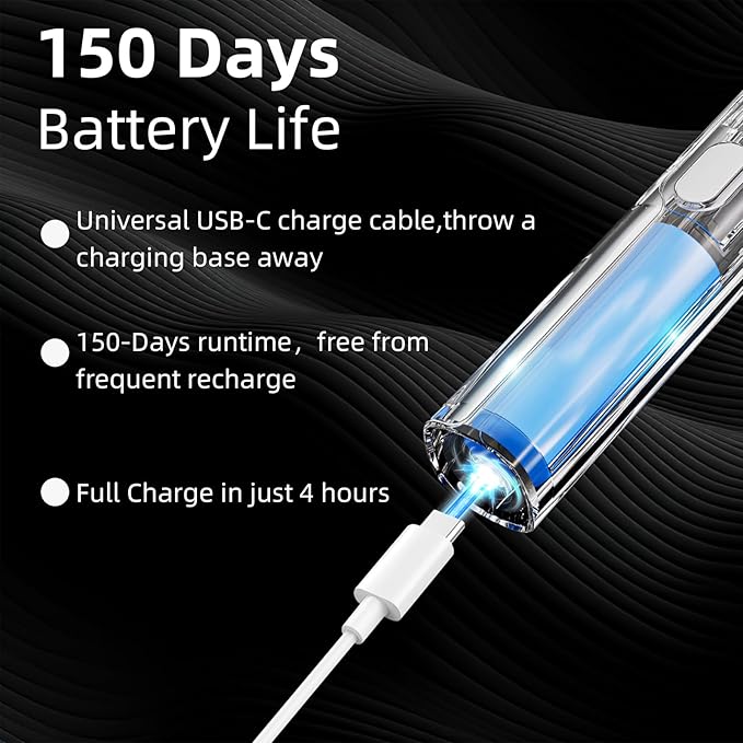 Ultrasonic U-Shaped Toothbrush for Adults, Electric Toothbrush for Teeth Whitening, Automatic 360-degree with Waterproof IPX7, 4 Modes for Cleaning(Black)