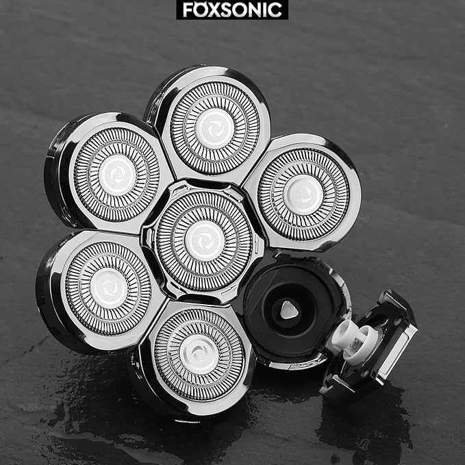 FOXSONIC Universal 7 Blades Head Shaver Replacement Heads Compatible with Wyklaus SHPAVVER shaver Many Main Brands Electric Shaver Razor Bald Men Head Shaver Blades