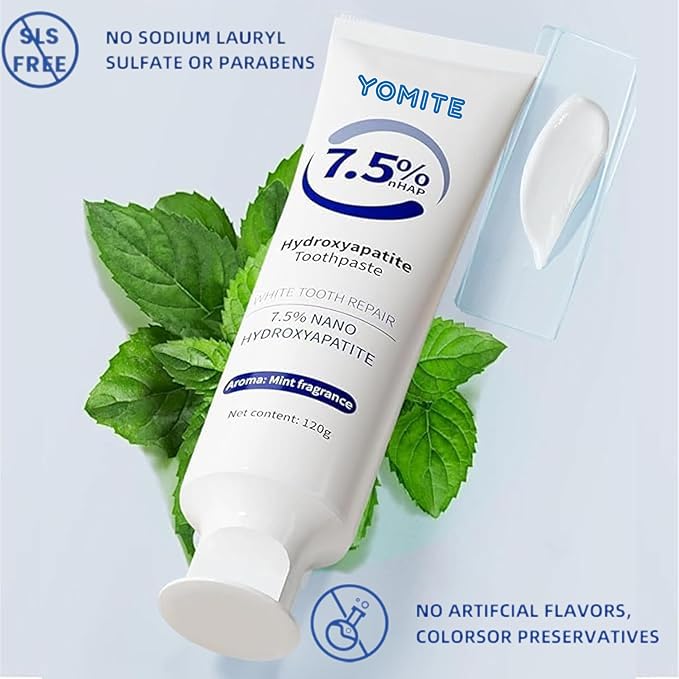 Hydroxyapatite Toothpaste for Whitening & Sensitive Teeth – 2 PCS Nano Hydroxyapatite Toothpaste for Daily Enamel Care