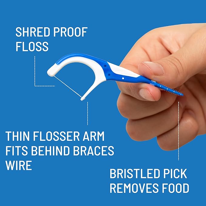OrVance Braces Flosser - Designed for Braces for an Easy & Effective Clean, Ultra Strong Floss - 40 Count (Pack of 1)