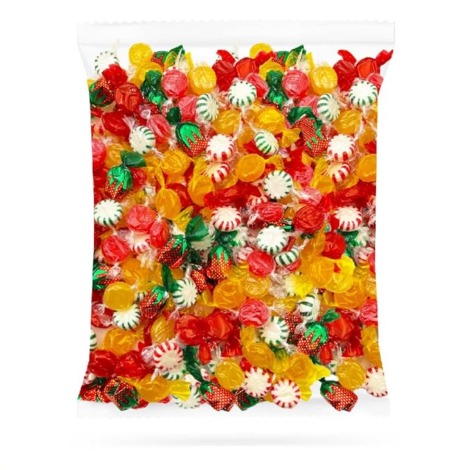 Hard Candy Assortment | 3 Pound Bag | Starlight Mints, Strawberry Drops, Butterscotch, Cinnamon Discs - Hostess Mix (Pack of 2)