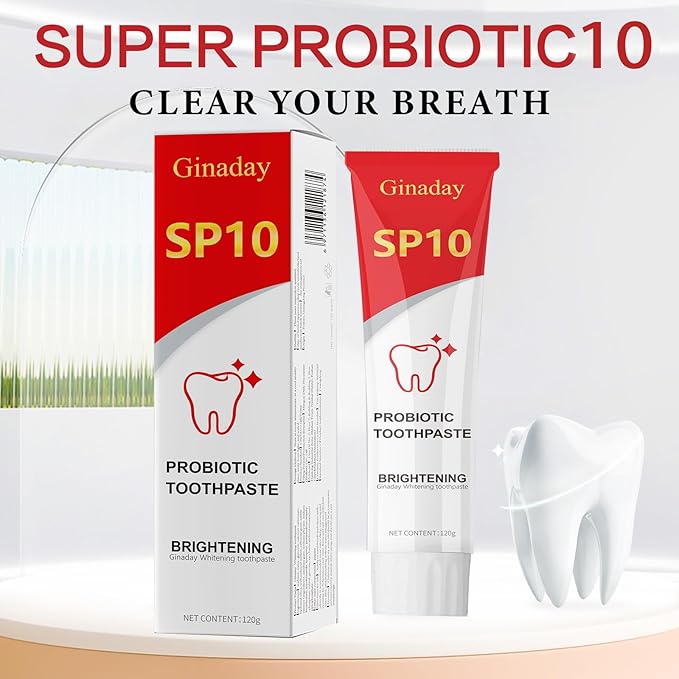 SP10 Probiotic Whitening Toothpaste, Deep Cleaning Fresh Breath Radiant Whitening Toothpaste.(1Pcs)