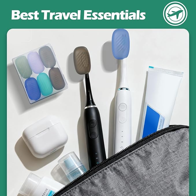 6 Packs Silicone Toothbrush Covers, Tooth Brush Cover Cap for Electric & Manual Toothbrush Heads