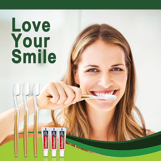 50 Pack Disposable Toothbrushes with Toothpaste Individually Wrapped, Travel Toothbrush Kit, Hotel Toothbrushes Bulk for Hotel,Airbnb,Homeless