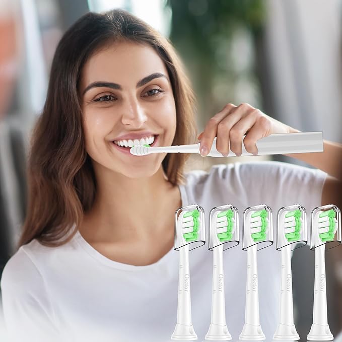 Osctor Fit for Sonicare Replacement Heads, Toothbrush Replacement Brush Heads Compatible with Philips Sonicare Click on Electric Toothbrush, 10 Pack, White