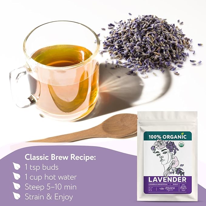 Super Value Pack 5 LB - Organic Food Grade Lavender Buds – Lavender Tea Bulk - Lavandula Angustifolia - Edible Lavander for Drinks, Cooking & Baking