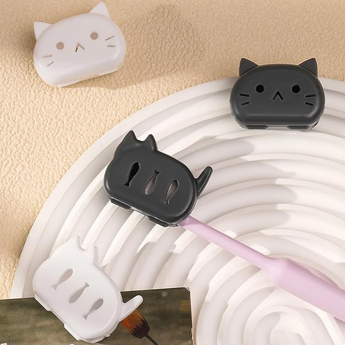 Kitten Toothbrush Protector Travel-Friendly Case for Home Bathroom & Vacation Accessories Travel Friendly Toothbrush Planner