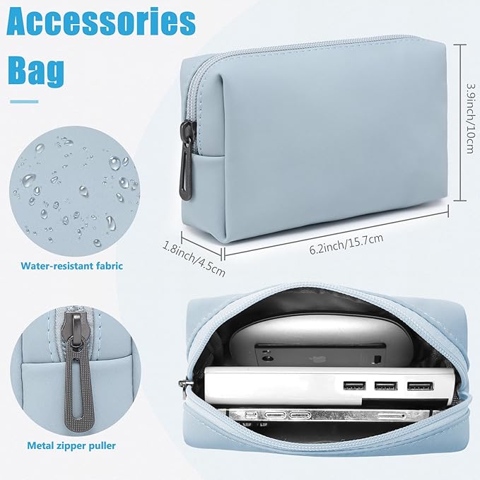 HYZUO 15 Inch Laptop Sleeve Case with Stand for MacBook Air 15 M4 A3241 M3 A3114 M2 A2941 2025-2023, 15" Surface Laptop 7/6/5/4, MacBook Pro 15 A1990 A1707 2019-2016, with Pouch, Pale Blue