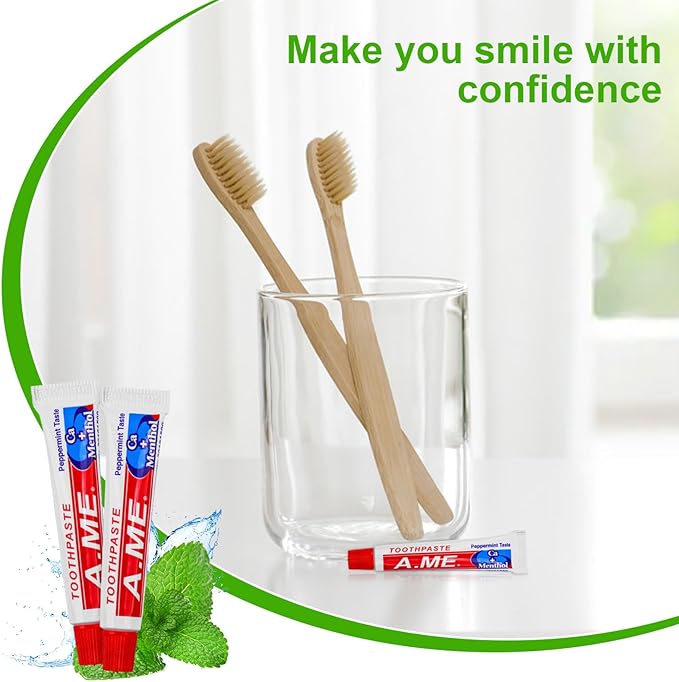 Travel Size Toothpaste Bulk, Disposable Small Portable Toothpaste, Travel Pocket Size for Vacation Hotel, Shelter/Homeless/Nursing Home/Charity Mini 0.35 oz (Pack of 60)