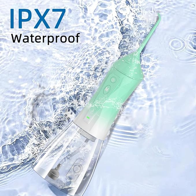 Water Dental Flosser Teeth Pick: Portable Cordless Oral Irrigator 320ML Rechargeable Travel Irrigation Cleaner with 5 Flossing Tips, IPX7 Waterproof Electric Flossing Machine for Teeth Cleaning