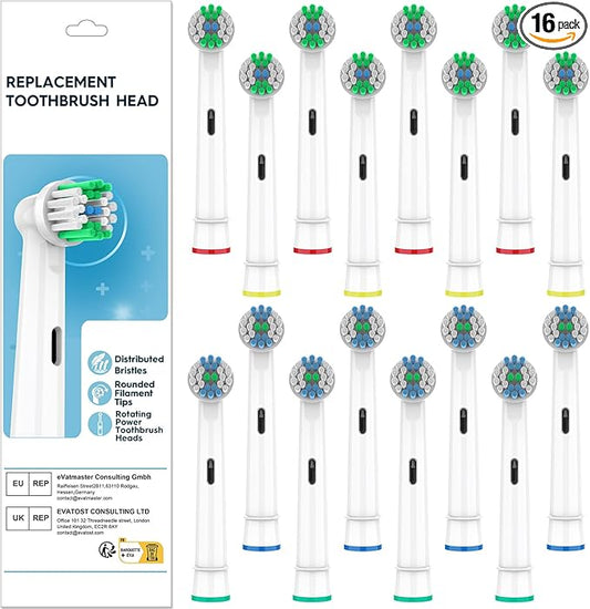 Replacement Toothbrush Heads Compatible with Oral B Pro 1000 Electric Toothbrush,Replacement Brush Heads Refill for Genius X,Smart 1500,Pro 5000,16 Count