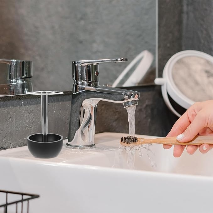 Stainless Steel Toothbrush Holder Stand with Drainage for Bathroom Organizer Material Independent Toothbrush Slots to Keep Dry and Sanitary Suitable for Home and Hotel Use