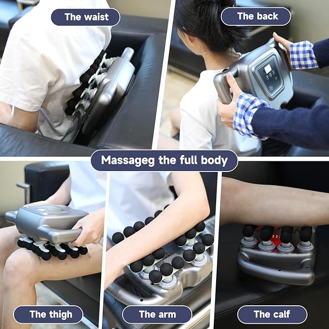 24 Haed Massage Gun, Massage Gun Deep Tissue with 9 Modes 99 Intensities, Quiet Multi Head Massage Guns for Backs, Shoulders, Legs, Foot and Full Body Muscle Pain Relief
