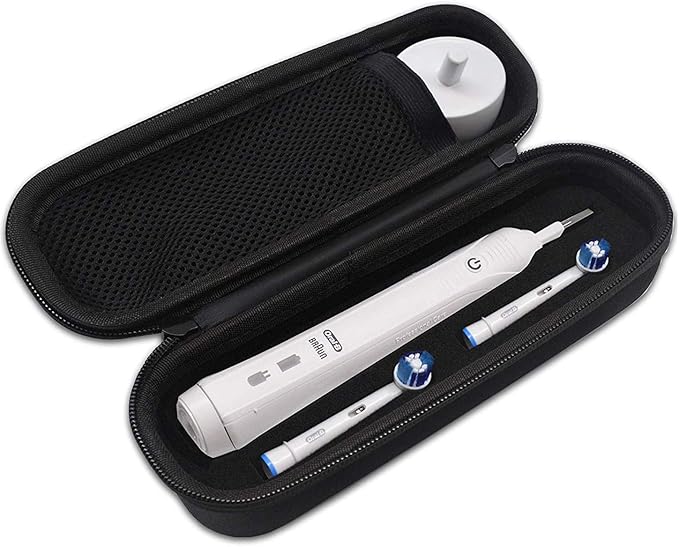 Oral B Toothbrush Hard Travel Case Carrying Bag, Fits for Oral-B Pro 1000, 2000, 3000, 3500, 1500 Electric Toothbrush, Mesh Pocket for Accessories and Soft Lining Inside The Case for Protection
