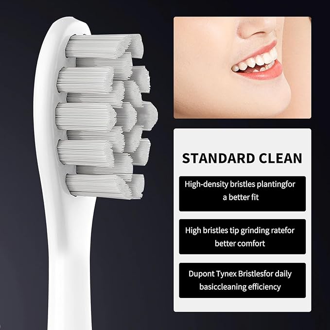 GTHUNDER Electric Rreplacement Toothbrush Heads Suitable for Oclean.with Hygienic Caps,Vacuum-Packed.Fits Adapted for All Oclean Models x pro Elite, X, X Pro,Flow,F1,Air 2-4Pcs(Grey)
