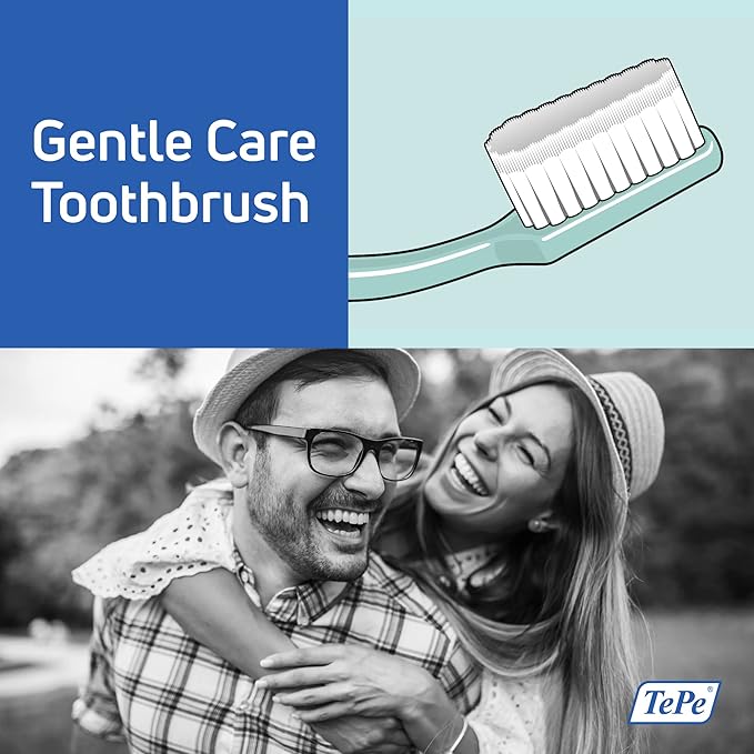 TePe Gentle Care Soft Toothbrush, Adult Post-Surgery Toothbrush for Sensitive Teeth and Gums