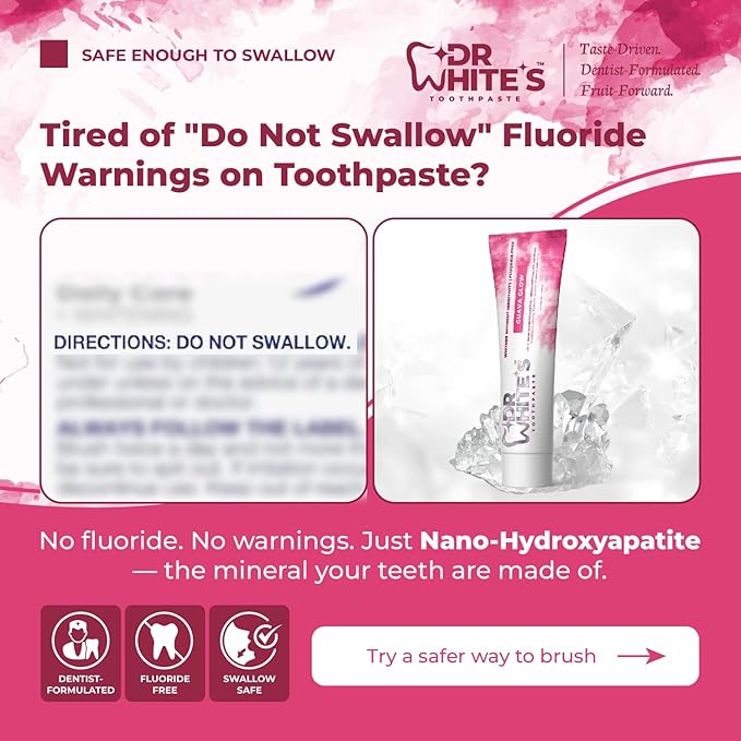 Dr. White’s Signature Flavor Trio — Glow Getters | Fluoride-Free Nano-Hydroxyapatite Toothpaste Set, 3 × 3.5 oz | Mint-Free | Dentist-Formulated | Enamel-Identical Mineral Care