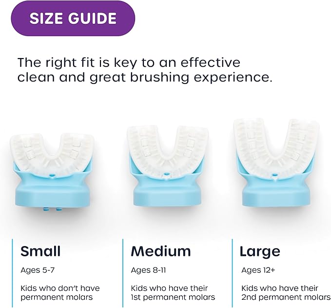 Willo BrushBot Kids U-Shaped Toothbrush Starter Kit – Rechargeable, Smart Electric Toothbrush for Kids Ages 5-7 w/App, Soft Bristles, Plaque Removal, Gentle & Deep Clean Modes | Small Bubble Twist