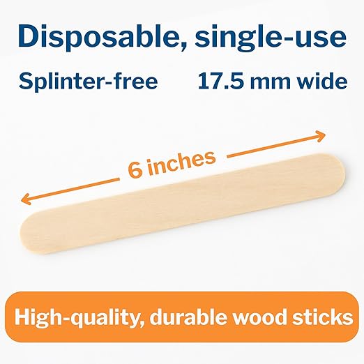 McKesson Tongue Depressors [3000 Count] Adult Size, Non-Sterile, Wood, Unflavored, Splinter-Free, 6 in – Use for Medical, Arts, Crafts, Spa, 500 Count, Pack of 6