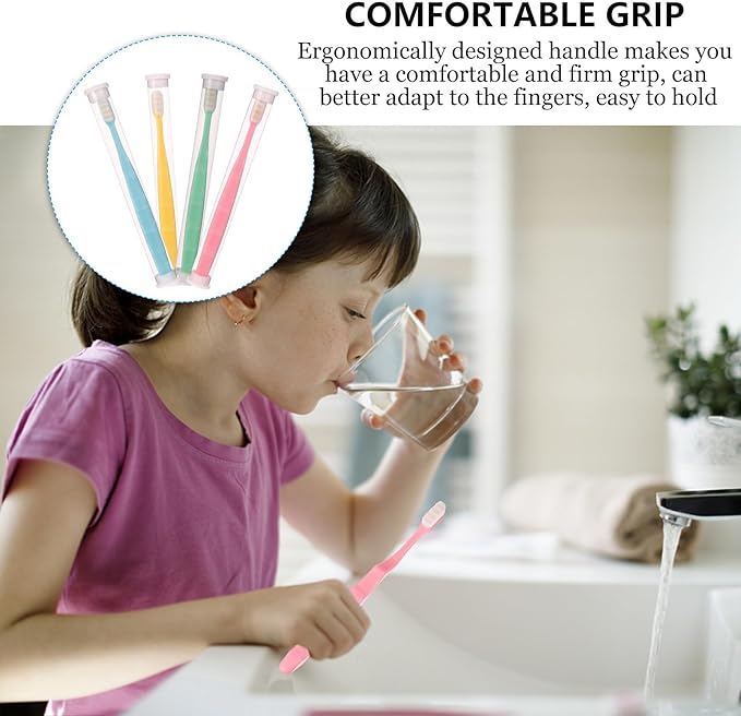 4pcs Ultra Soft Bristle Toothbrush with Micro-Nano Bristles for Sensitive Teeth and Gums Manual Oral Care Tool for Adults Elderly Pregnant Women Braces and Tongue Cleaning
