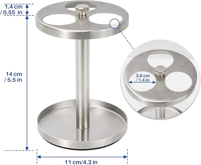 Electric Toothbrush Holder Stand for Bathroom: High-Grade 304 Stainless Steel Ventilated Organizer with Slots for Electric Toothbrushes & Razors, Brushed Silver