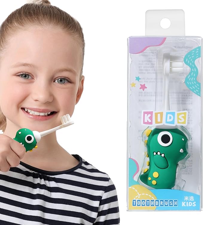 Child Dinosaur Toothbrush – Soft Bristle Tooth Brush, Small Head todler Training Tool, Themed Kids Orall Care | Fun Dinosaur Design For Boys Girls, Promotes Healthy Brushing Habits And Dentall Hygiene