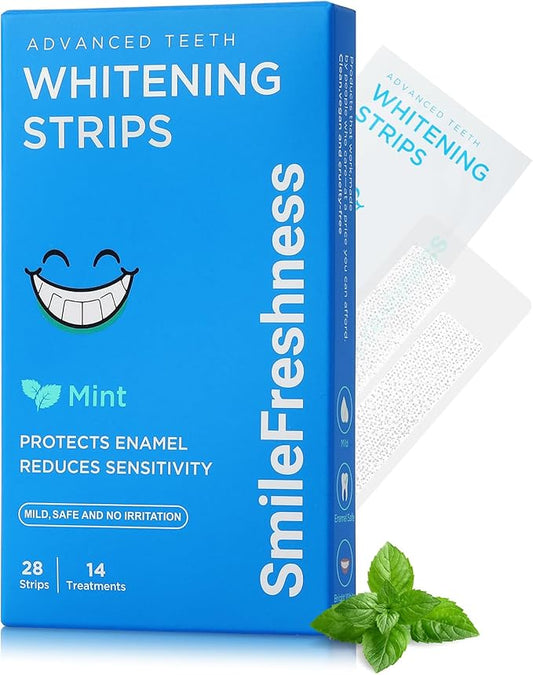 Teeth Whitening Strips, 14-Day Treatments Clinically Proven for Visible & Affordable Teeth Whitening, Enamel Care Whitening, Reduced Sensitivity Formula, Mint.
