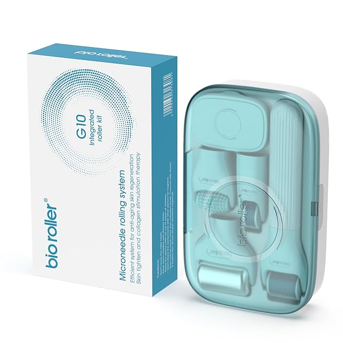 10 In 1 roller kit Face Massager Jade Ice Roller Microneedling Derma Rolling System Facial Cleaning Brush With Travel Case
