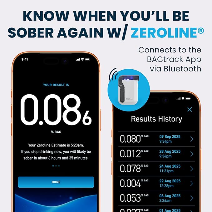 BACtrack Mobile Smartphone Breathalyzer | Professional-Grade Accuracy | Wireless Smartphone Connectivity | Compatible w/ Apple iPhone, Google & Samsung Android Devices | Apple HealthKit Integration
