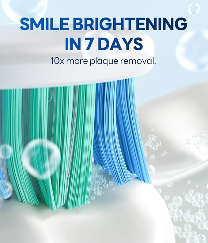 Bymore Electric Toothbrush for Adults,Travel Sonic Toothbrush with 8 Replacement Heads, Ultra Clean RechargeableToothbrush Portable One Charge for 330days 5 Modes 2mins Timer-Light Pink