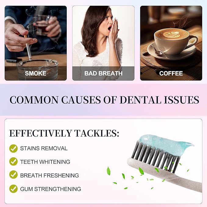 Niacinamide Whitening Toothpaste,100g Niacinamide Toothpaste to Fresh Breath, Sensitive Teeth Safe, Stain Removal & Gum Care for Coffee/Tea/Smokers (200 G)