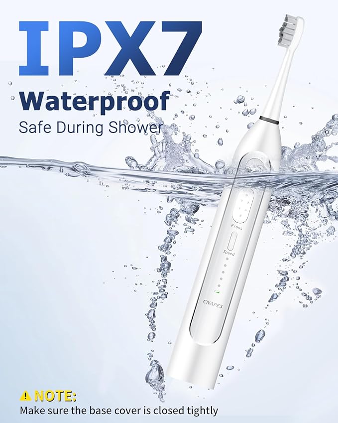 Electric Toothbrush with Water Flosser 3-in-1 Combo, Professional Sonic Toothbrush for Adults, 3 Brush Modes+5 Floss Speeds, Rechargable, 2.0 Flossing Toothbrush for Oral Care, Portable Travel Case
