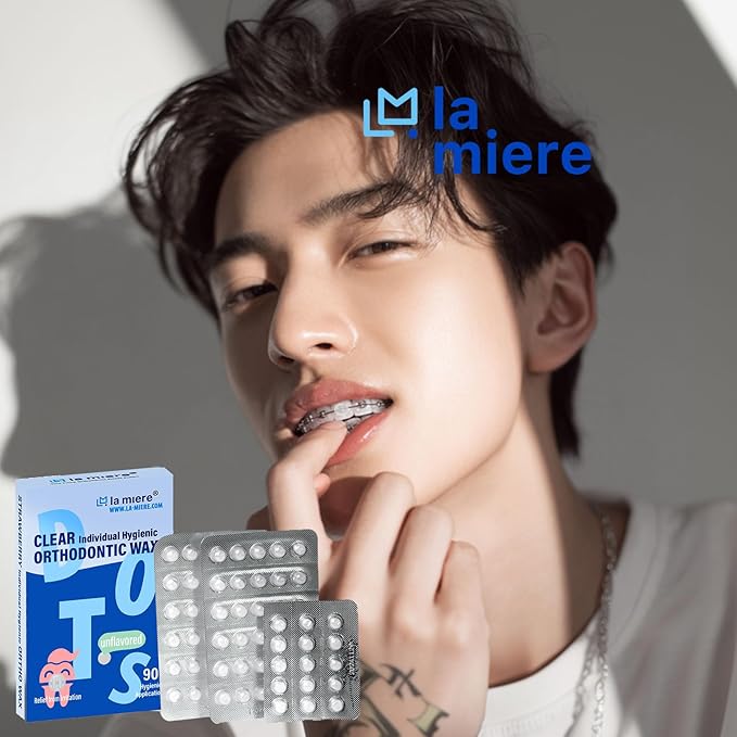 LA MIERE Orthodontic Wax for Braces Wax Dots 90 Individual Hygienic Packaging Dental Wax Strawberry