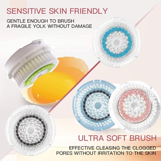 Brush Head Replacements Compatible with Clarisonic Mia 1, Mia 2, Smart Profile Uplift and Alpha Fit Face Cleaning Brush Heads (Pink-2Pack)