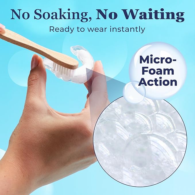 Aligner Cleaner Foam - Aligner and Retainer Cleaner Foam for Invisalign, Night Guards and Dentures, Helps Remove Stains & Build-Up, Keeps Appliances Clear, Fresh Mint Flavor, Travel-Friendly