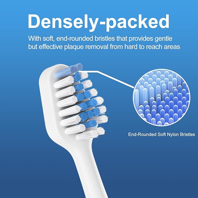 Harobey Replacements Toothbrush Heads for Waterpik Complete Care 5.0/9.0 (WP-861/CC-01), STRB-5WW, Pack of 5, White