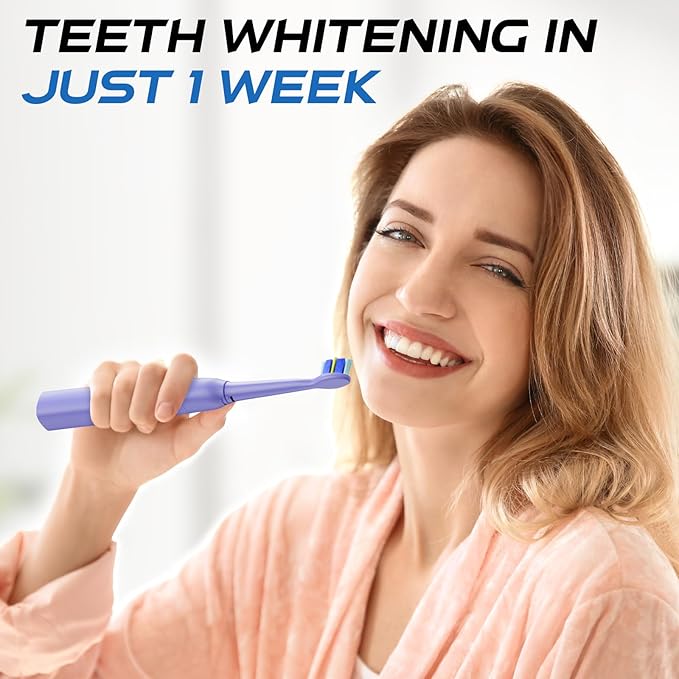 YUNCHI Electric Toothbrush for Adults, Rechargeable Sonic Toothbrushs, Kids Electric Toothbrush-8 Brush Heads,5 Modes & 2 Minutes Smart Timer, IPX7 Waterproof, 30 Days Toothbrush, Travel Case, Purple