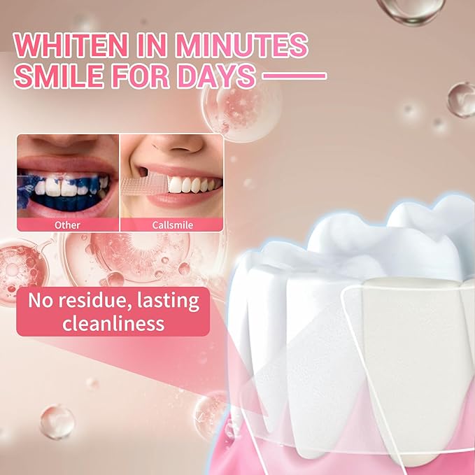 CALLSMILE Teeth Whitening Strips - 14 Treatments Enamel Safe, Professional Teeth Whitening with Non-Slip Dry Strip Technology, Deep Stains Removal, No Sensitivity, Coconut (28 Strips)