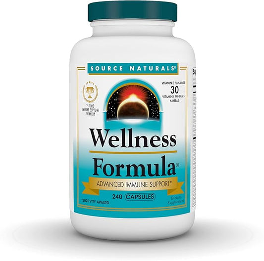 Source Naturals Wellness Formula Bio-Aligned Vitamins & Herbal Defense Advanced Immune Support* - Dietary Supplement & Immunity Booster - 240 Capsules