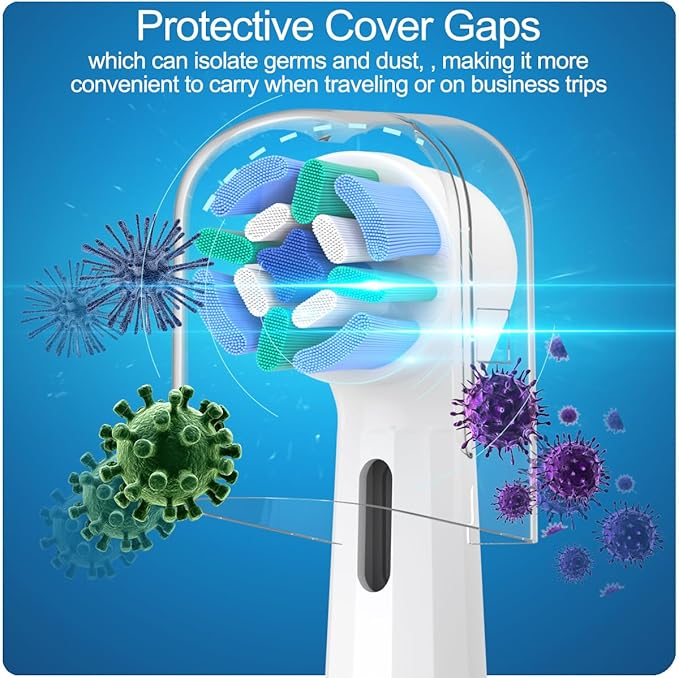 8 Pack Replacement Heads Compatible with Oral B iO Toothbrushes, Brush Heads for Oral-B iO 2/3/4/5/6/7/8/9/10/7G Series, with Covers, White