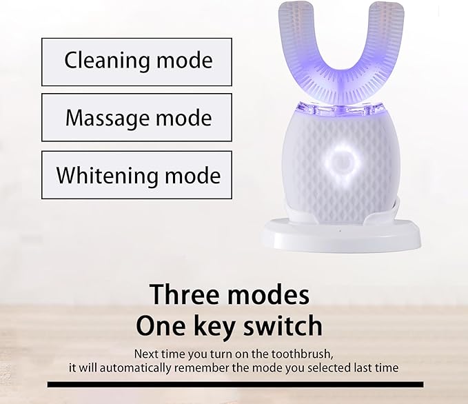 Automatic Toothbrush for Adult - Ultrasonic Electric Toothbrush with Soft Bristles Waterproof & Washable Rechargeable Portable Design with Wireless Charging 30'' Timer for Travel & Home Use (White)