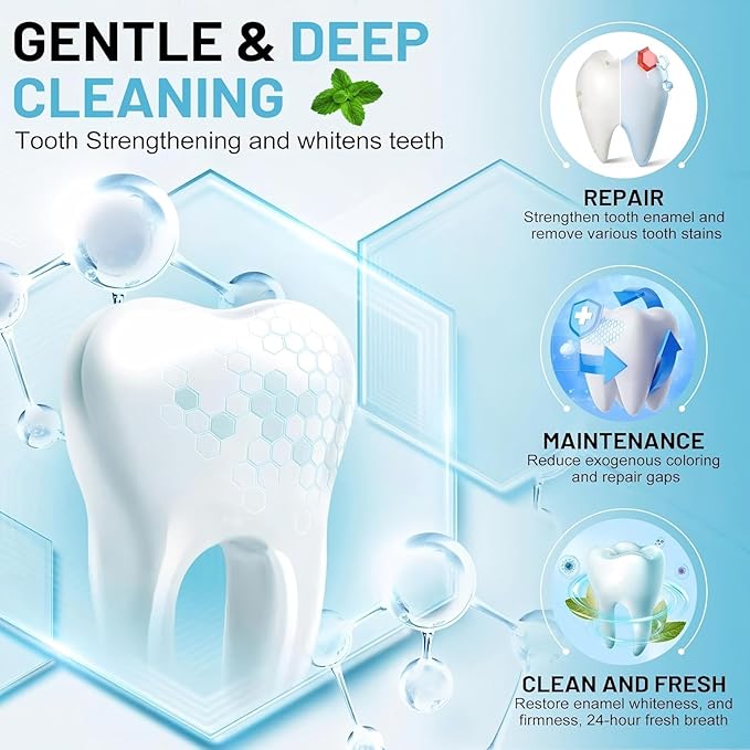 Hydroxyapatite Toothpaste 3-Pack, 7.5% HAp, Fluoride-Free, Enamel Repair & Whitening, Mint