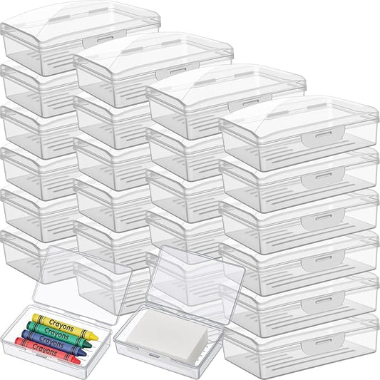 24 Pcs Travel Soap Container Portable Plastic Soap Boxes Bulk with Lid Homeless Donations Bulk Gym Shower Tour Groups Hotel Outdoor Camping (Clear)