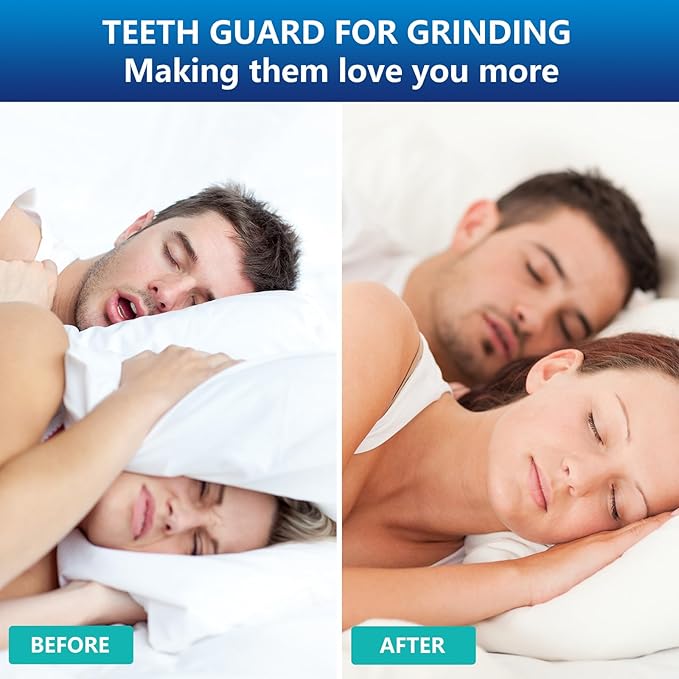 Night Mouth Guard for Teeth Grinding & Clenching, Neateeth Dental Bite Guard with 12 Cleaning Tablets, 4 Packs Sleep Mouthguard for Bruxism