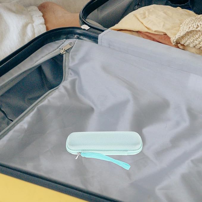 Portable Electric Toothbrush Travel Case Hard Protective Storage Box with Cable Organizer Pouch Lightweight Green for Outdoor and Daily Oral Care